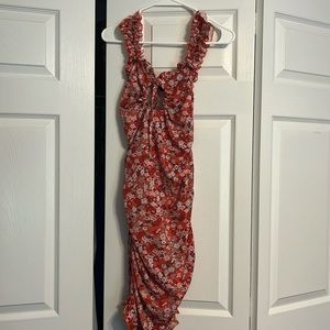Chicme Orange Floral Dress